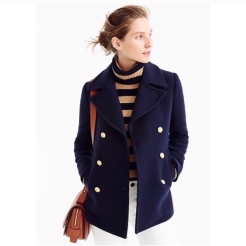 J.Crew Navy Blue Classic Wool PeaCoat